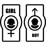 Sticker indication garon et fille