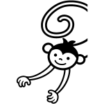 Sticker interrupteur petit singe