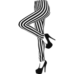 Sticker jambes dame  rayures
