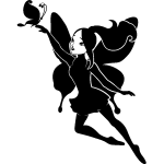 Sticker jeune fe avec un papillon