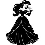 Sticker jeune fille avec une feuille