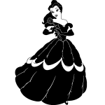 Sticker jeune fille avec une rose