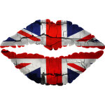 Sticker kiss union jack effet vintage
