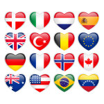 Sticker kit de drapeaux de coeur