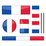 Sticker kit de divers drapeaux franais