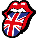 Sticker langue rock n roll union jack