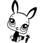 Sticker lapin assis avec une carotte Sticker lapin assis avec une carotte