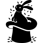Sticker lapin et chapeau de magicien