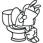 Sticker lapin lisant
