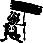 Sticker lapn nounours avec pancarte