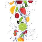 Sticker lave vaisselle chute de fruits