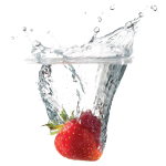 Sticker lave vaisselle fraise dans l'eau