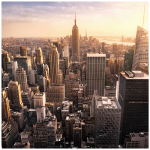 Sticker lave vaisselle manhattan au coucher du soleil