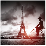 Sticker lave vaisselle tour eiffel romantique