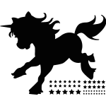 Sticker la licorne sur le chemin des toiles