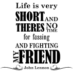 Sticker life is very short - j. lennon Sticker life is very short - j. lennon