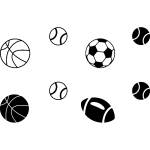 Sticker ligne de ballons de sport