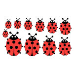 Sticker ligne de coccinelles rouges