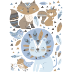 Stickers lion et les animaux indiens