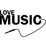 Sticker love music design Sticker love music design