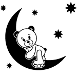 Sticker la lune et l'ourson Sticker la lune et l'ourson