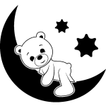 Sticker lune et ourson