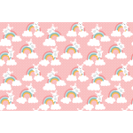 Sticker meuble pour enfant lapins et arcs - en - ciel magiques