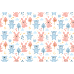 Sticker meuble enfant ours et lapins des bois