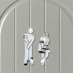 Stickers miroirs figures wc homme - femme Stickers miroirs figures wc homme - femme