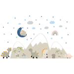 Stickers montagnes et les dinosaures veilleurs de nuit