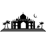 Sticker monument oriental et palmiers Sticker monument oriental et palmiers