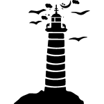 Sticker mouettes autours d'un phare
