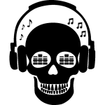 Sticker musique dj squelette