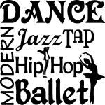 Sticker musique modern dance, jazz, tap