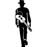 Sticker musique le musicien et sa guitare Sticker musique le musicien et sa guitare