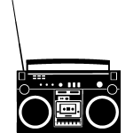 Sticker musique radio cassette