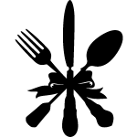Sticker n?ud, fourchette, couteau, cuillre