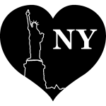 Sticker new york c?ur Sticker new york c?ur