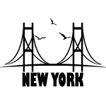 Sticker new york golden gate bridge