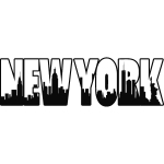 Sticker new york lettre cadre