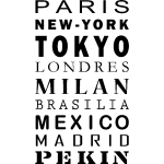 Sticker paris new - york tokyo londres