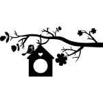 Sticker nid d'oiseau avec coeur Sticker nid d'oiseau avec coeur