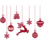 Sticker noël cerfs et boules de noël Sticker noël cerfs et boules de noël