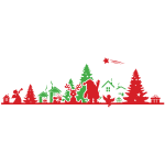 Sticker noël frise de noël rouge et vert Sticker noël frise de noël rouge et vert