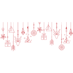 Sticker nol guirlande de nol rouge