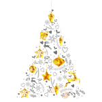 Sticker nol sapin de nol dor et gris