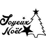 Sticker nol sapin et toiles joyeux nol