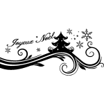 Sticker nol sapin de nol et les flocons