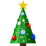 Sticker nol le sapin de nol et ses flocons de neige