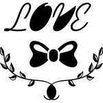 Sticker noeud love et fleur Sticker noeud love et fleur